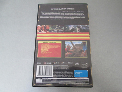 Jurassic Park Trilogía Edición En Caja De Vhs, Bluray 3 Disc (Usado)