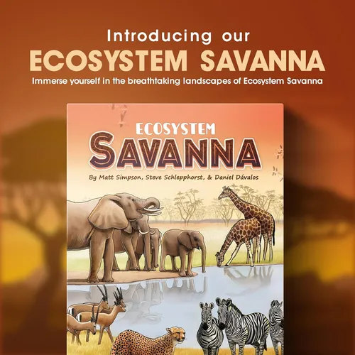 Ecosystem: Savanna - Un Juego De Cartas Familiar Sobre Animales En Bosques Herbáceos De Sabana Africana, Juego De Ecología Para Niños Y Adultos