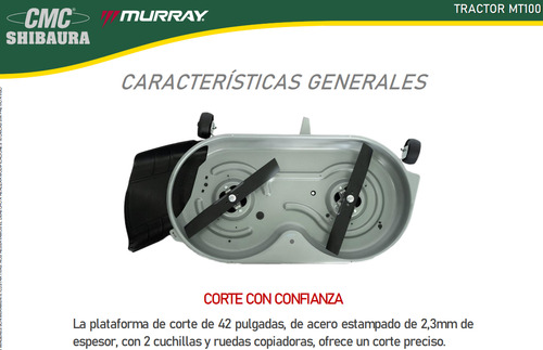 Minitractor Cortacesped Cmc 19hp 107cm Corte Tipo Mtd Murray