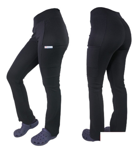 Pantalón Clínico Spandex Ripholia Mujer Negro 880-8