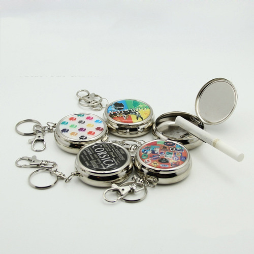 Cenicero Portátil De Bolsillo Tipo Reloj Llavero Inoxidable