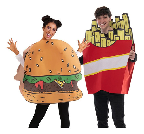 Shaoke Fantasia De Hambúrguer Com Batatas Fritas Para Homem