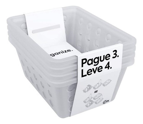 Kit Canastas Peq Organizadoras De Plástico Pague 3 Lleve 4