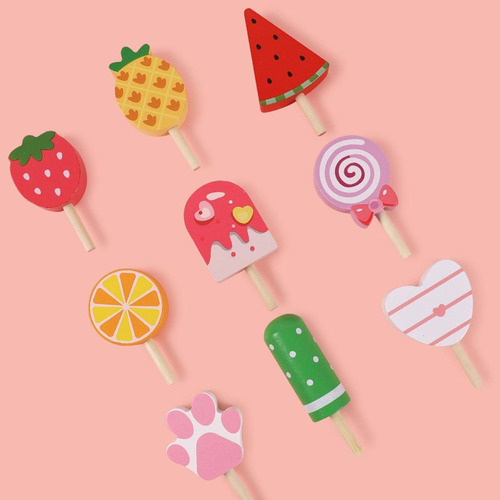 Juguete De Carrito De Helado De Madera, Juguetes De Comida
