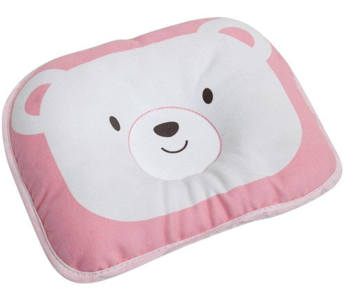 Travesseiro Anatômico Para Bebe Recém-nascido Urso Rosa Buba