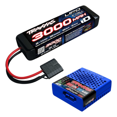 Kit Traxxas Batería Lipo 2s 7.4v 3000mah Y Cargador Usb-c Rc
