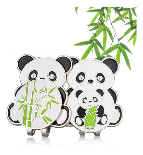 (b) Marcador De Pelota De Golf Estilo Panda Para Un Clip Mag