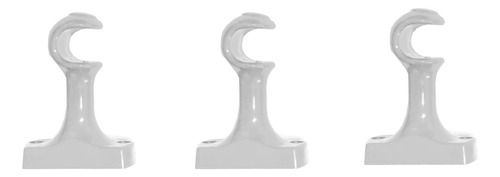 Varão Para Cortina 2 Metros Kit 19mm Bastão Suporte Simples Cor Branco