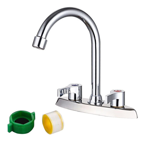 Grifo Lavabo Baño Juego 2 Manija 4  Tocador Mezclador