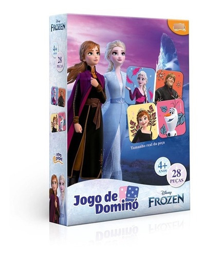 Jogo De Dominó Frozen Disney 28 Peças - Toyster 8029