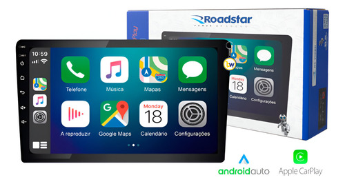 Central Multimídia Slim Mp5 9 Pol Bluetooth Carplay Premium