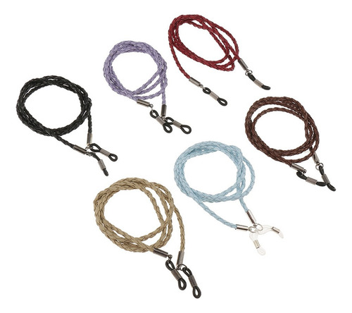 6pcs Cadenas De Sujetador De Gafas Cuerdas Soporte De Lentes
