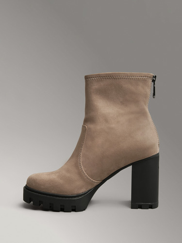 Botas Heel Platform Zip Beige Calvin Klein
