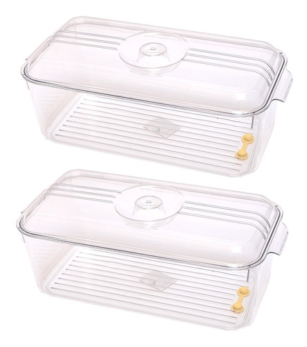 Caja Organizador Refrigerador Multiusos Cocina Con Tapa 2pzs