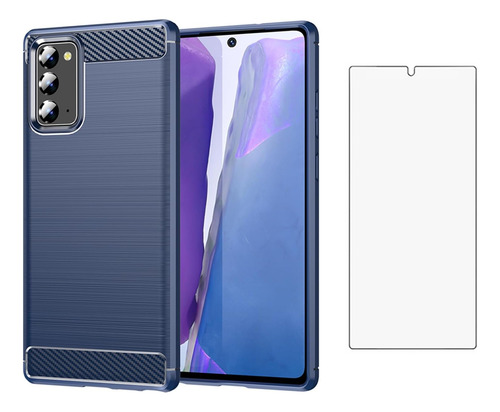 Funda Silicona Fibra De Carbono Para Note 20 Ultra+mica