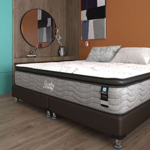 Colchón Sealy King Size Ortopédico Freetz | Con Tecnología Freshsupport Antibacteriana + 2 Almohadas Premium