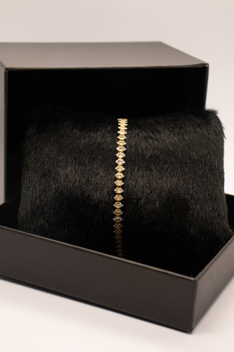Pulseira Riviera Feminina Banhada A Ouro 18k Com Zircônias
