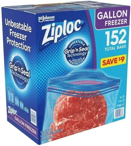 Bolsas Reutilizable Ziploc P/congelar Gallon Freezer 152pzs