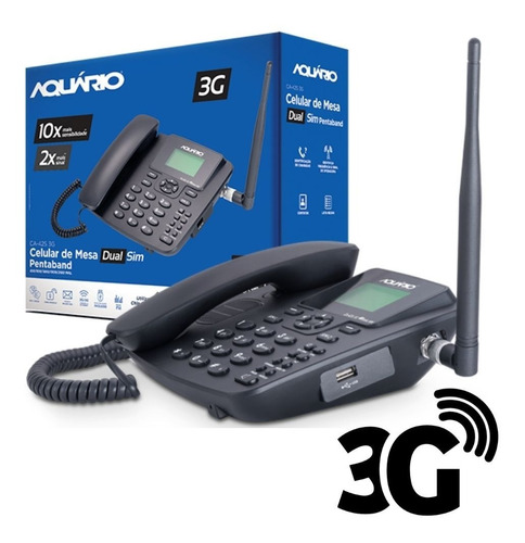 Telefone Aquario Ca-42s Celular De Mesa Rural 3g Dual Chip