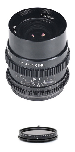 Slr Magic Cine 25mm F/1.4 Lens And Variable Nd Filter Kit (s