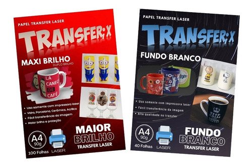 Papel Maxi Brilho + Fundo Branco Transferix+ Tf Clean