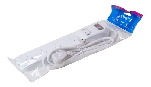 Zapatilla Prolongador 4 Tomas Blanca 2 Usb 1,5m Cable Etheos