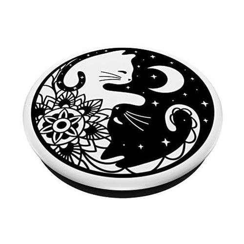Mandala Con Diseño De Luna Yin Yang, Color Negro Y Blanco, P