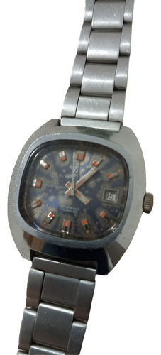 Reloj Pulsera Framont Automatico Funcionando - Antiguo . Plateado Plateado Azul (Usado)