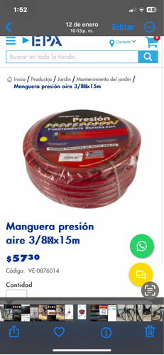 Manguera 3/8 Alta Presión