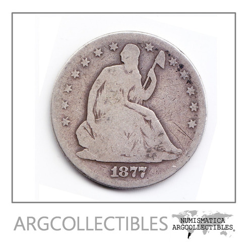 Usa Moneda 50 Centavos 1877 Plata Seated Liberty Km-a99 F+