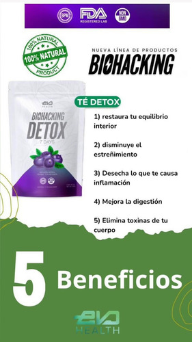 Evo Health Té Detox Herbal Adelgazar 3 Saquitos Biohacking3s