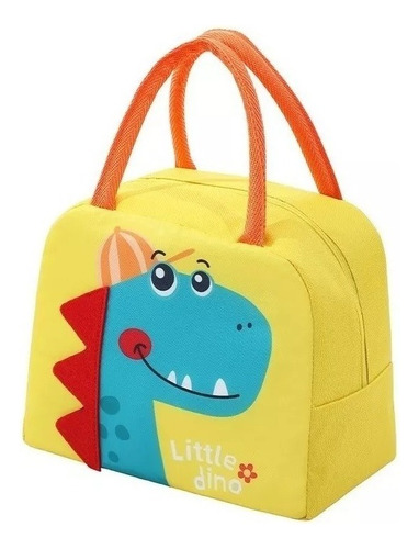 Lancheira Bolsa Térmica Infantil Lanchinho Mamadeira Papinha Cor Dino / Amarelo