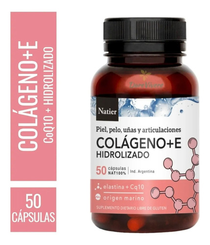 Imagen 1 de 6 de Natier Colágeno + Vitamina E Con Coenzima Q10 50 Cápsulas