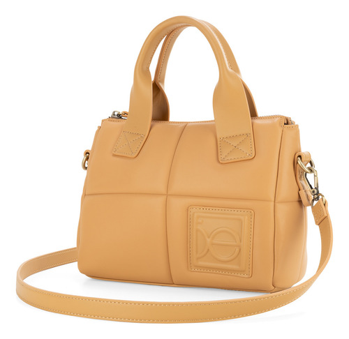 Bolsa Crossbody Cloe Para Mujer Con Parche Monograma Color Marrón claro