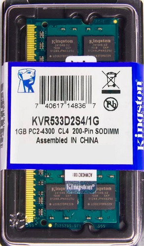 Memória Kingston Ddr2 1gb 533 Mhz Notebook 16 Chips 1.8v 