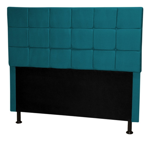 Cabeceira De Cama Box Londres Casal 140cm X 118cm Suede Cor Azul