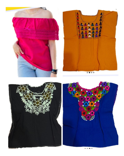 Lote De 4 Blusas Artesanales Unitalla