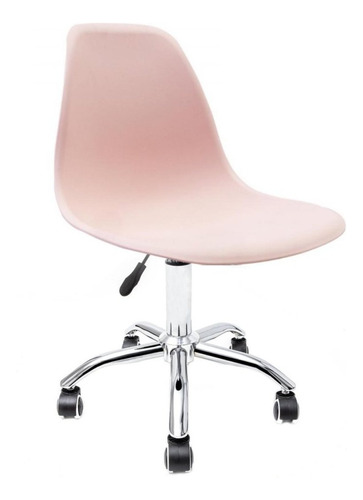 Cadeira de escritório Empório Tiffany Eames ergonômica  rosa com estofado de polipropileno