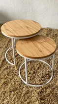 Comprar Mesas Ratonas Redondas Hierro Y Madera Decoracion Living