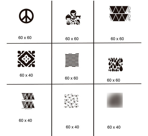 Imagen 8 de 9 de Vinilos Decorativos De Pared - Abstracto Tramas Iconos