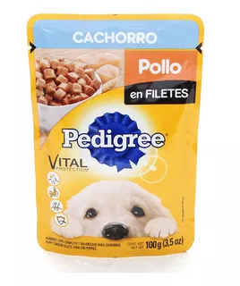 10 Sobres De Pedigree Pollo Filetes 100 Gr C/u Para Cachorro