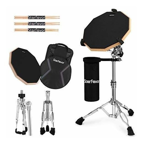 Starfavor Drum Practice Pad Con Snare Drum Stand Set, Kit De