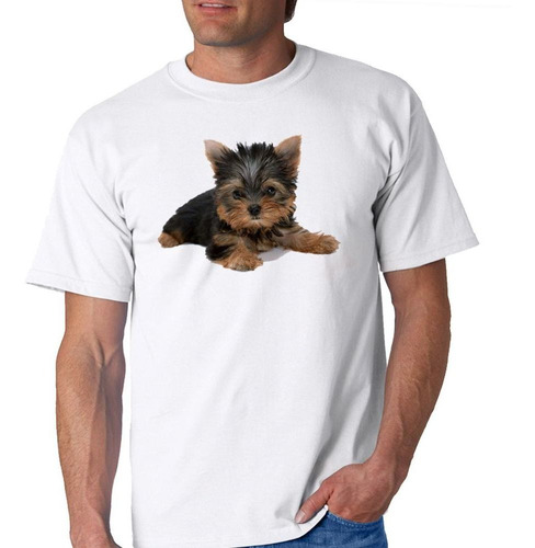 Remera De Hombre Perro Yorkshire Bebe Puppy Dog