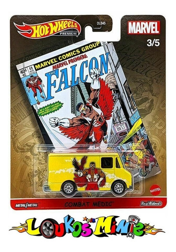 Hot Wheels Premium Combat Medic Falcon Pop Culture Marvel