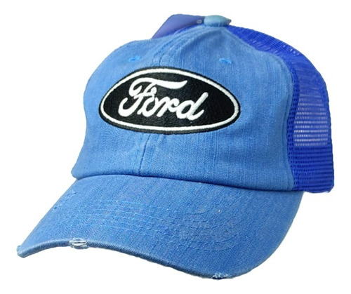 Gorra Ford Azul Mezclilla Ajustable Malla - Gf-100ac