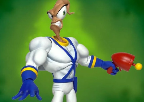 Figura Jim Lombriz Original Earthworm Jim Con Accesorios