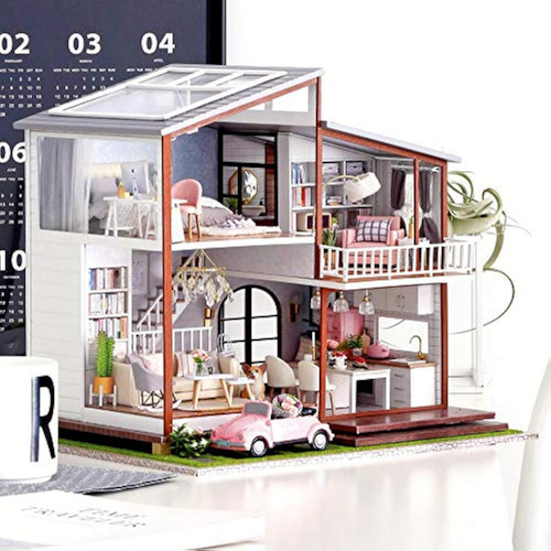 Casa De Bonecas Spilay Diy Em Miniatura Com Madeira