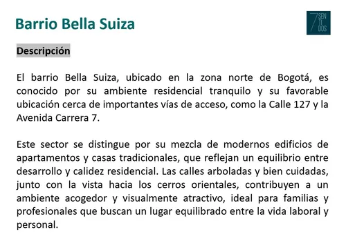 Aparta Estudios Bella Suiza Bogotá