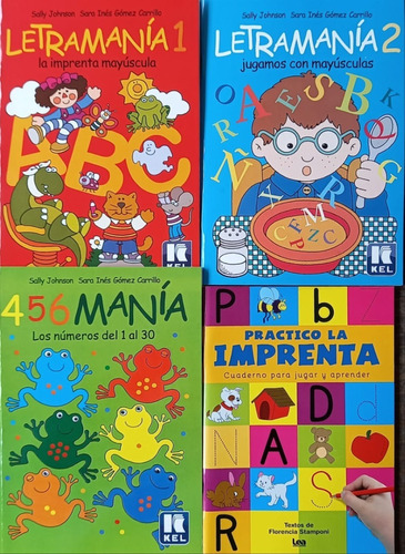 4 Libros Letramania 1 Y 2 456mania Practico Imprenta 