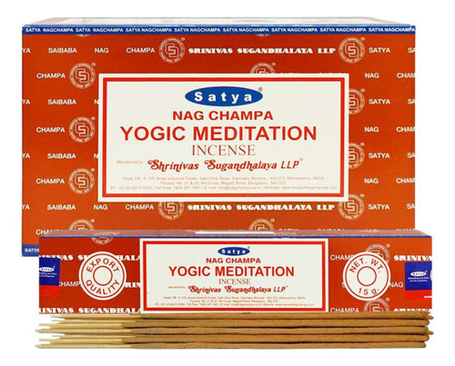 Sahumerios Satya Nag Champa - 12 Unidades Fragancia Yogic Meditation